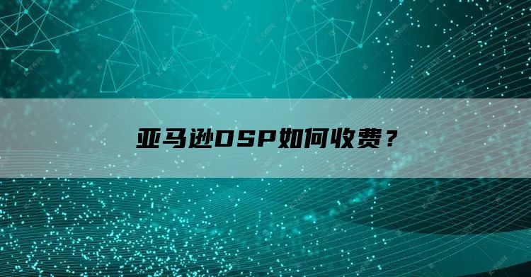 亚马逊DSP如何收费？