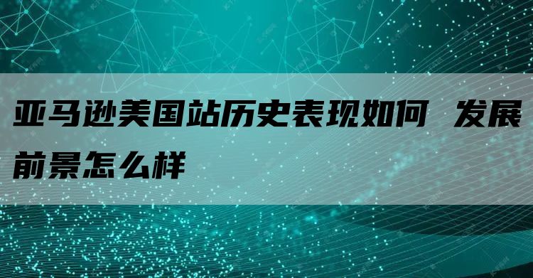 亚马逊美国站历史表现如何 发展前景怎么样